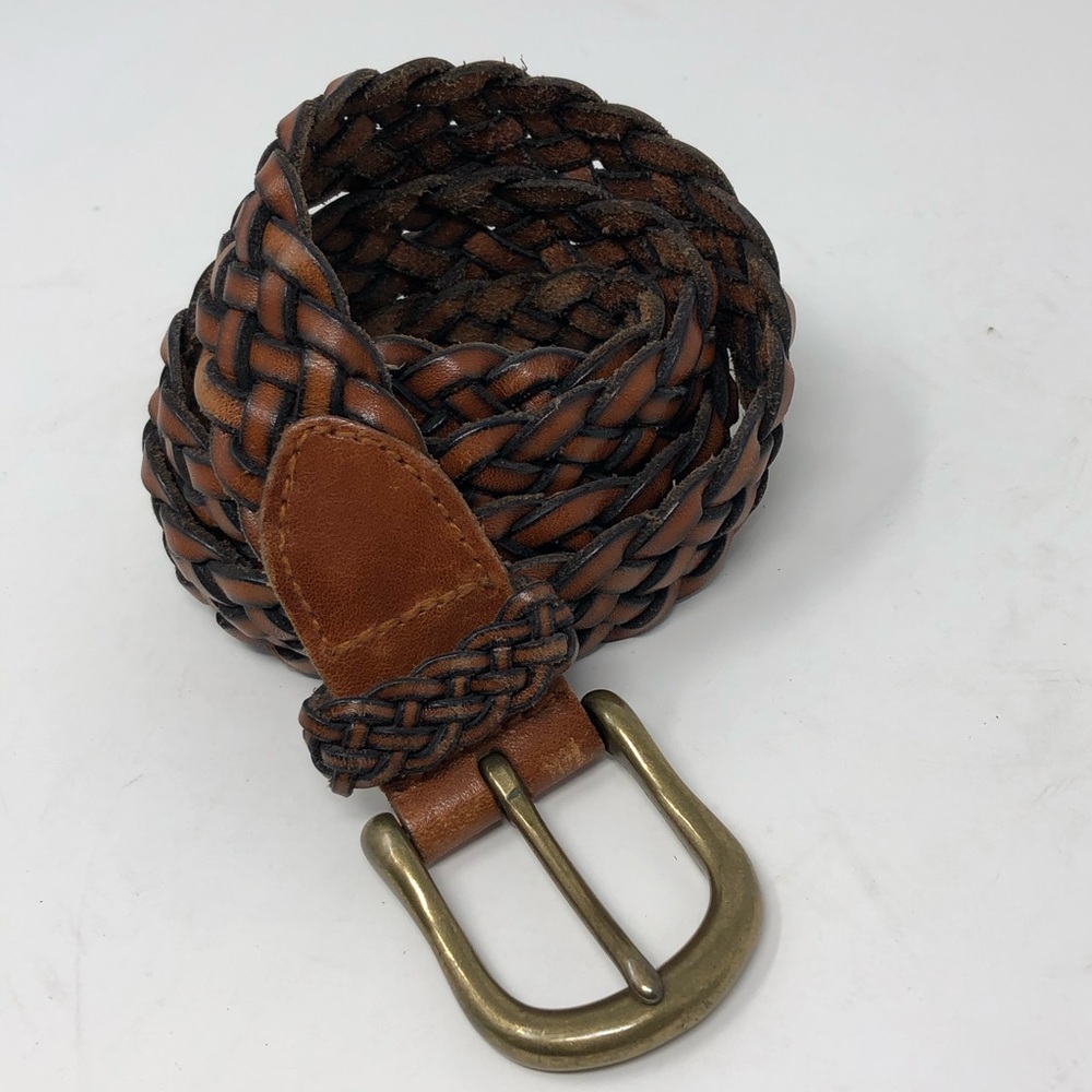 Talbots Brown Braided Leather Belt